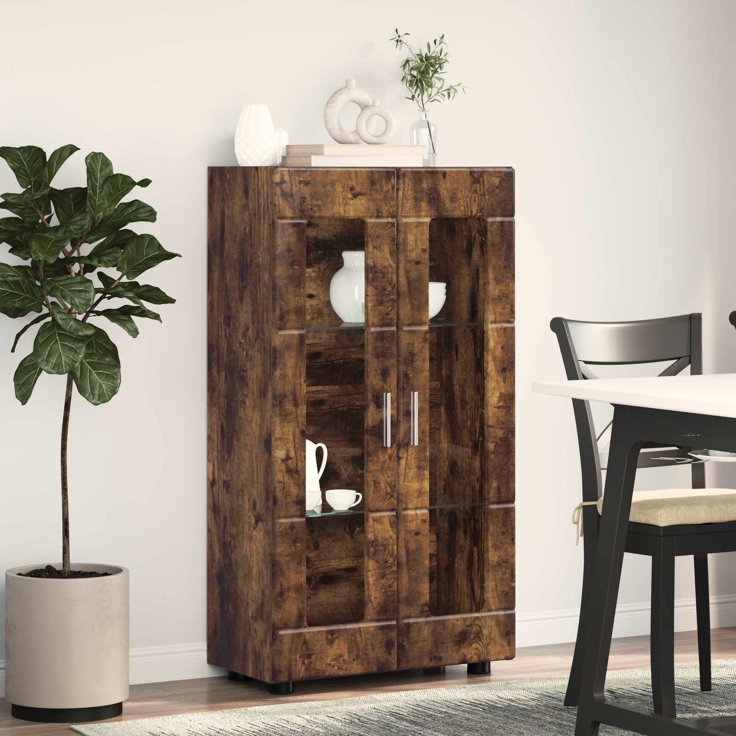 Sideboard FLORIN Smoked Oak 55.5 x 29 x 100 cm Engineered Wood