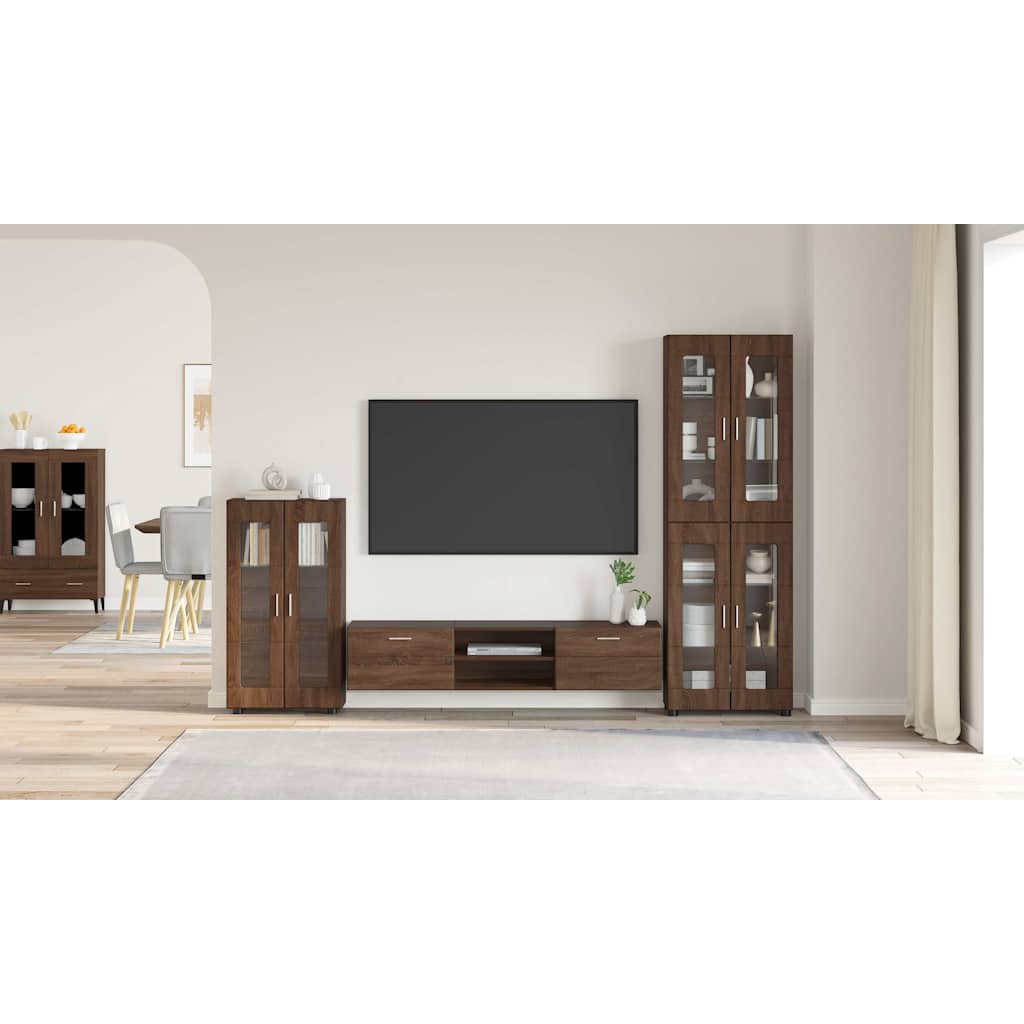 Sideboard FLORIN Brown Oak 55.5 x 29 x 100 cm Engineered Wood