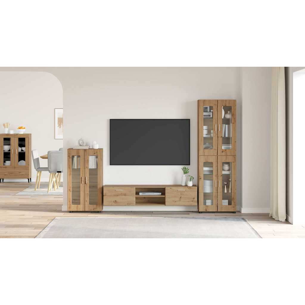 Sideboard FLORIN Artisan Oak 55.5 x 29 x 100 cm Engineered Wood