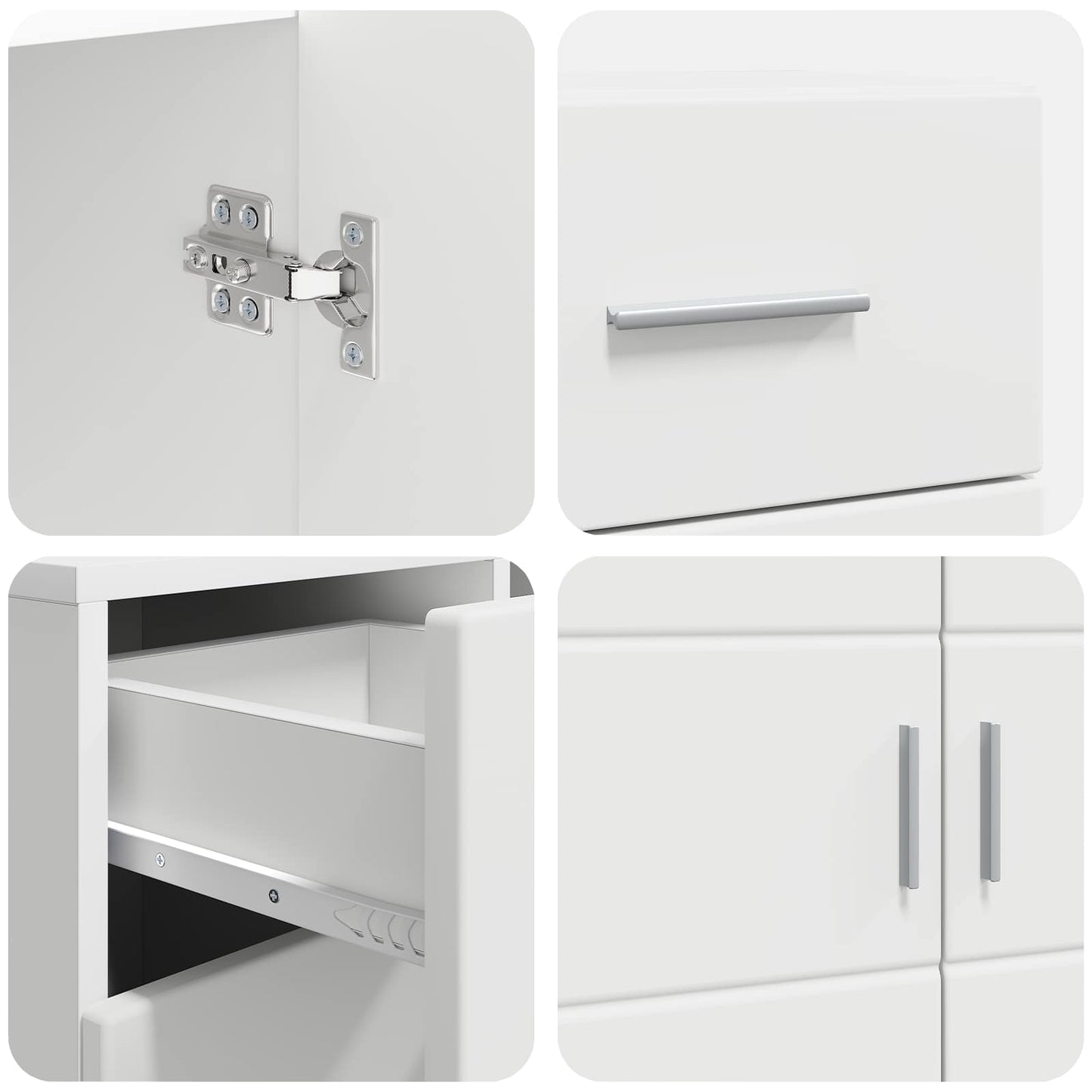 Wooden Cabinet White Engineered Wood