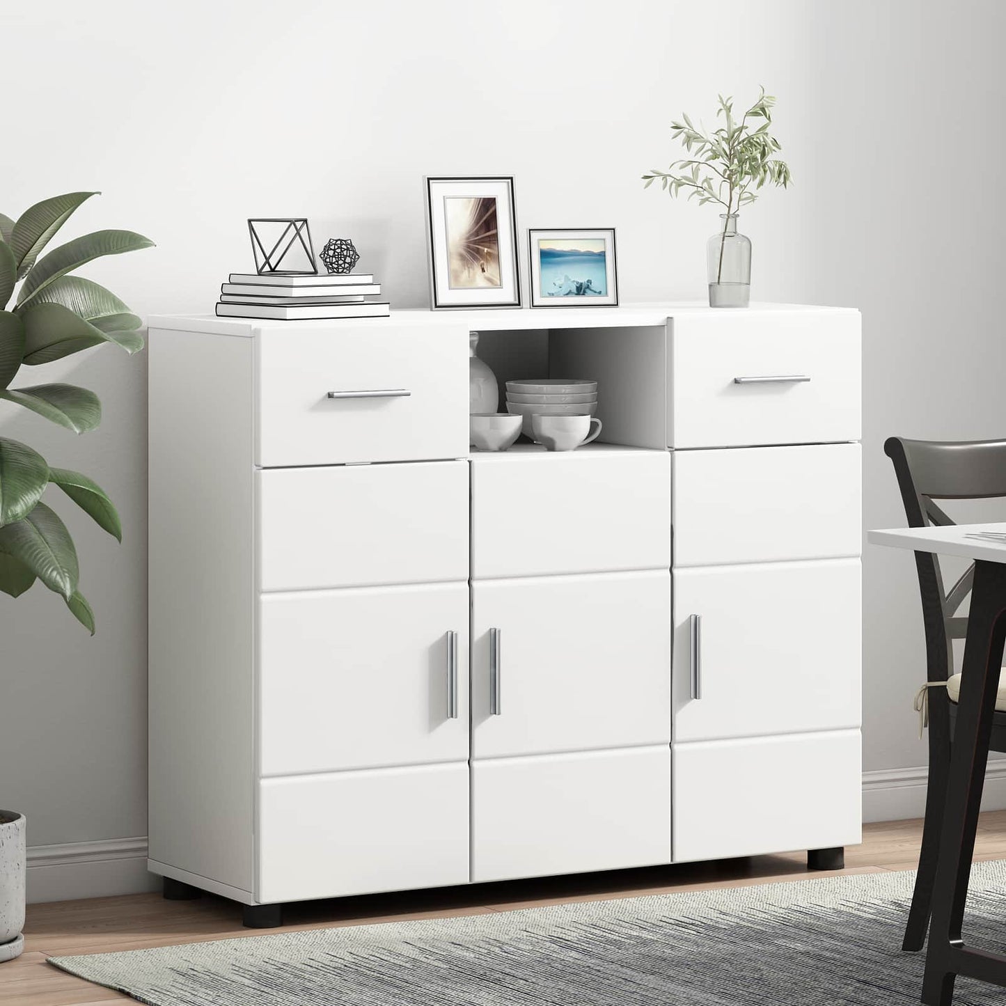 Wooden Cabinet White Engineered Wood