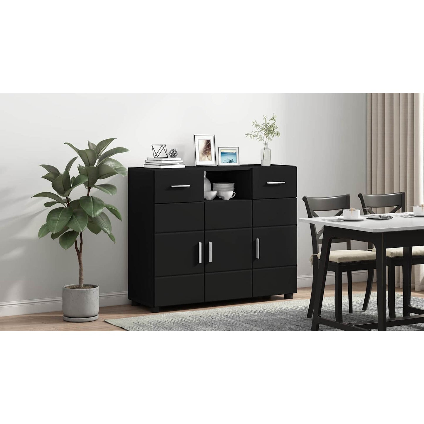 Wooden Cabinet Black 88.5 x 30.5 x 73 cm Engineered Wood
