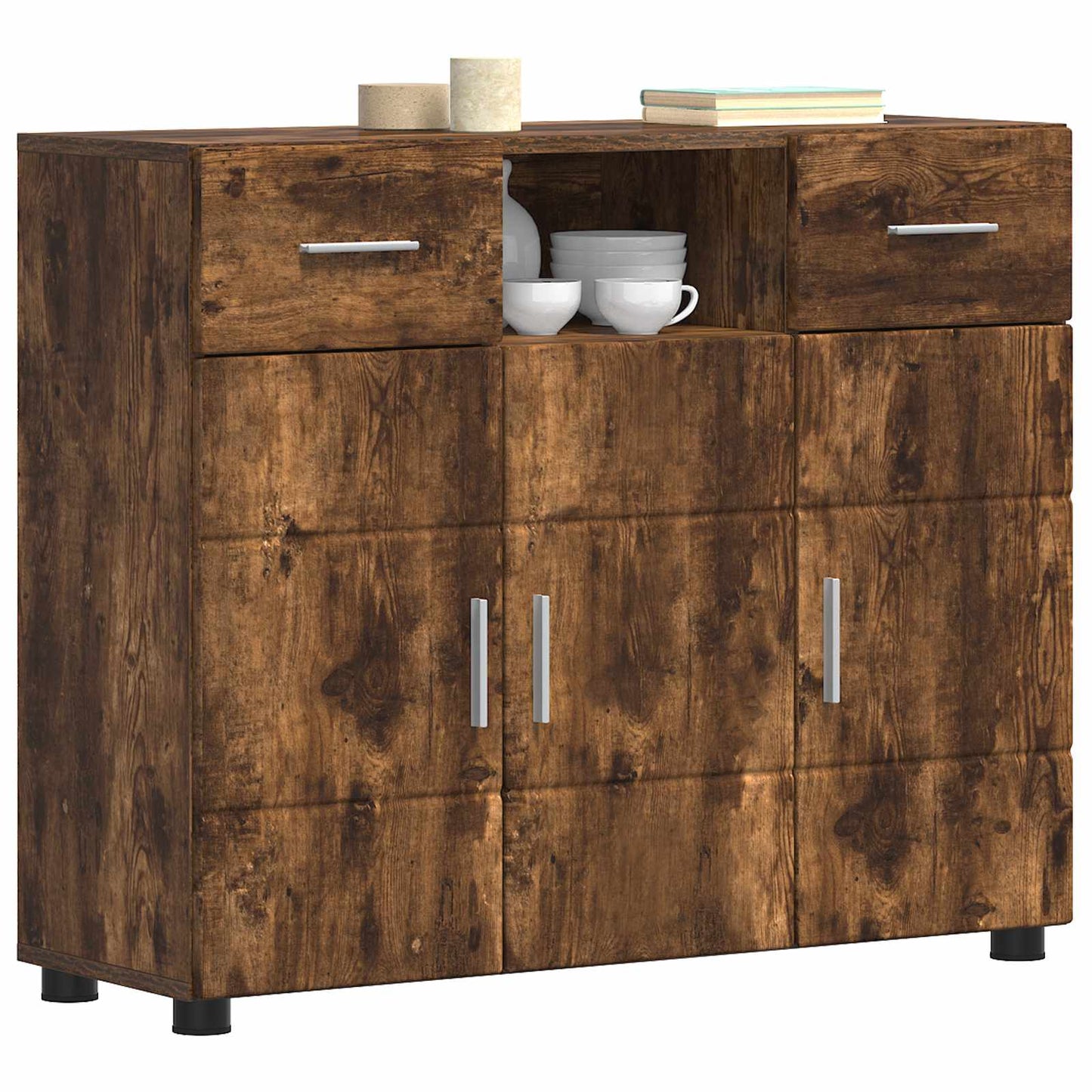 Wooden Cabinet Smoked Oak 88.5 x 30.5 x 73 cm Engineered Wood