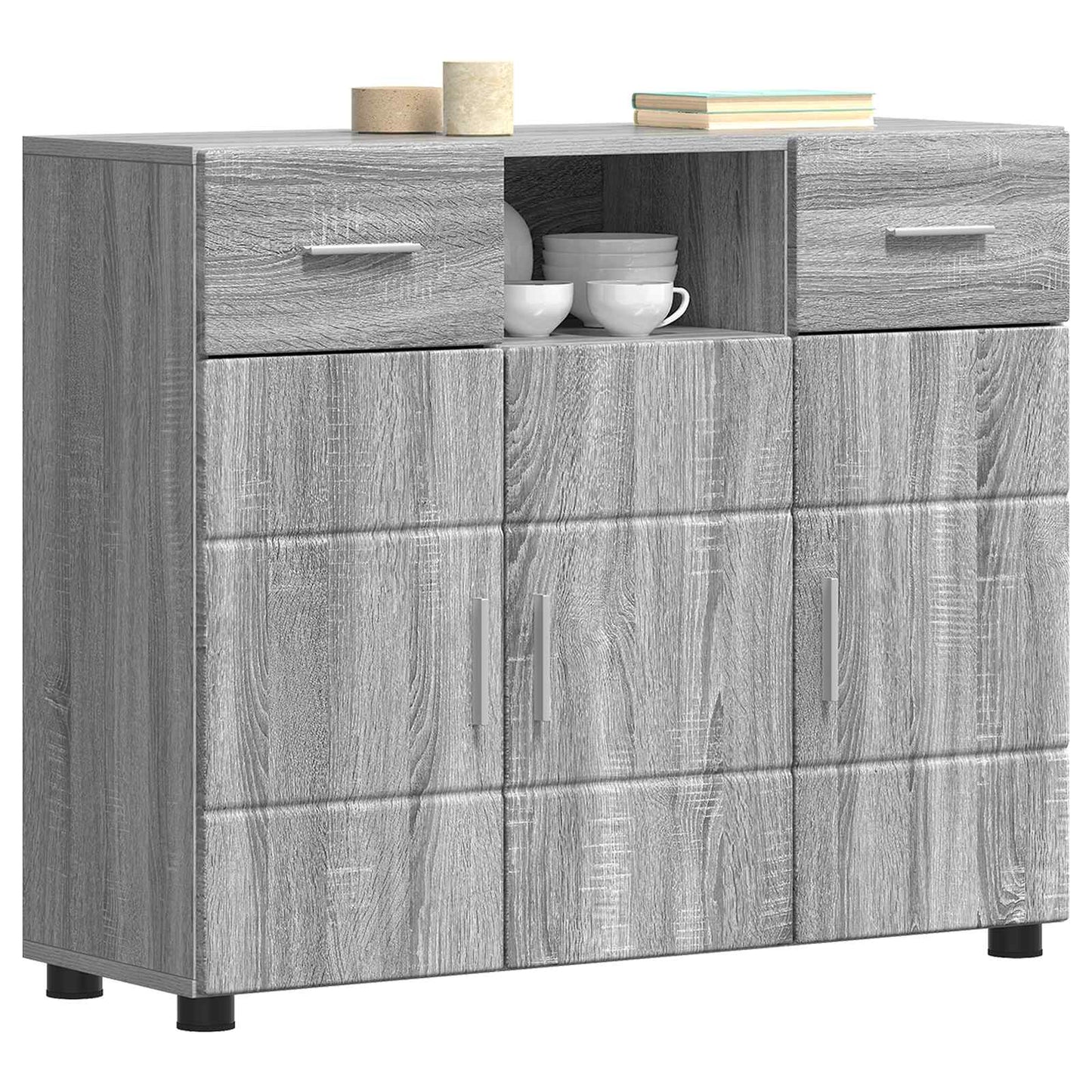 Wooden Cabinet Grey Sonoma 88.5 x 30.5 x 73 cm Engineered Wood