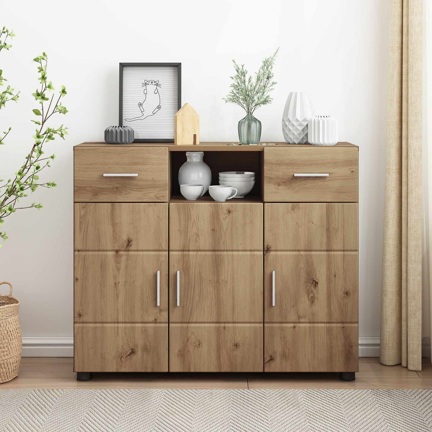Wooden Cabinet Artisan Oak 88.5 x 30.5 x 73 cm Engineered Wood