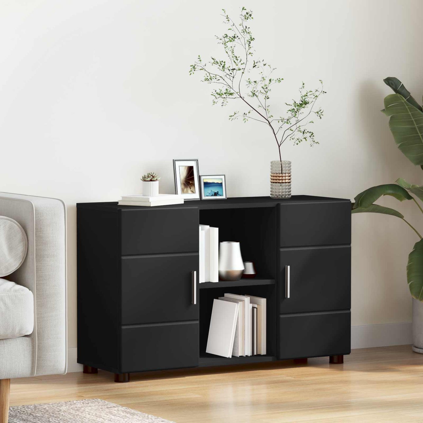 Sideboard FLORIN 88.5 x 30.5 x 55.5 cm Black Engineered Wood