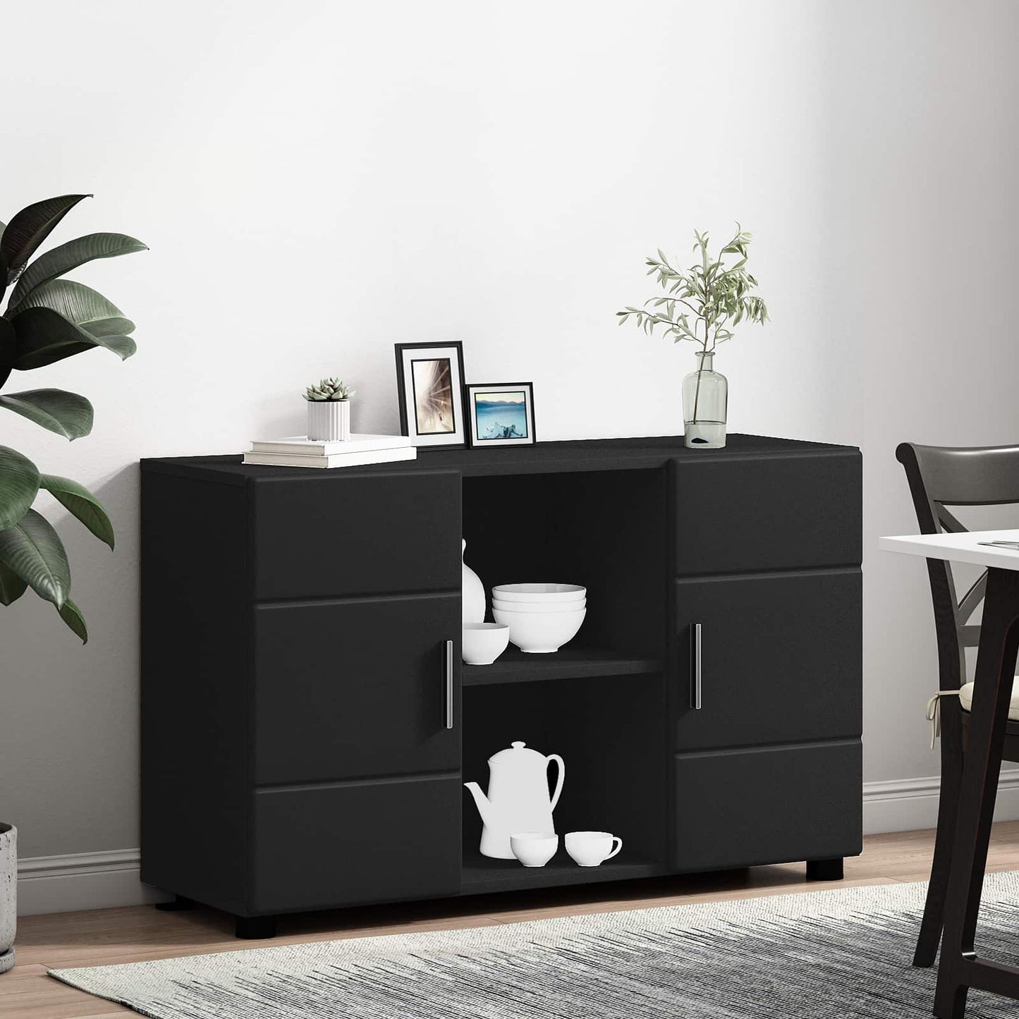 Sideboard FLORIN 88.5 x 30.5 x 55.5 cm Black Engineered Wood