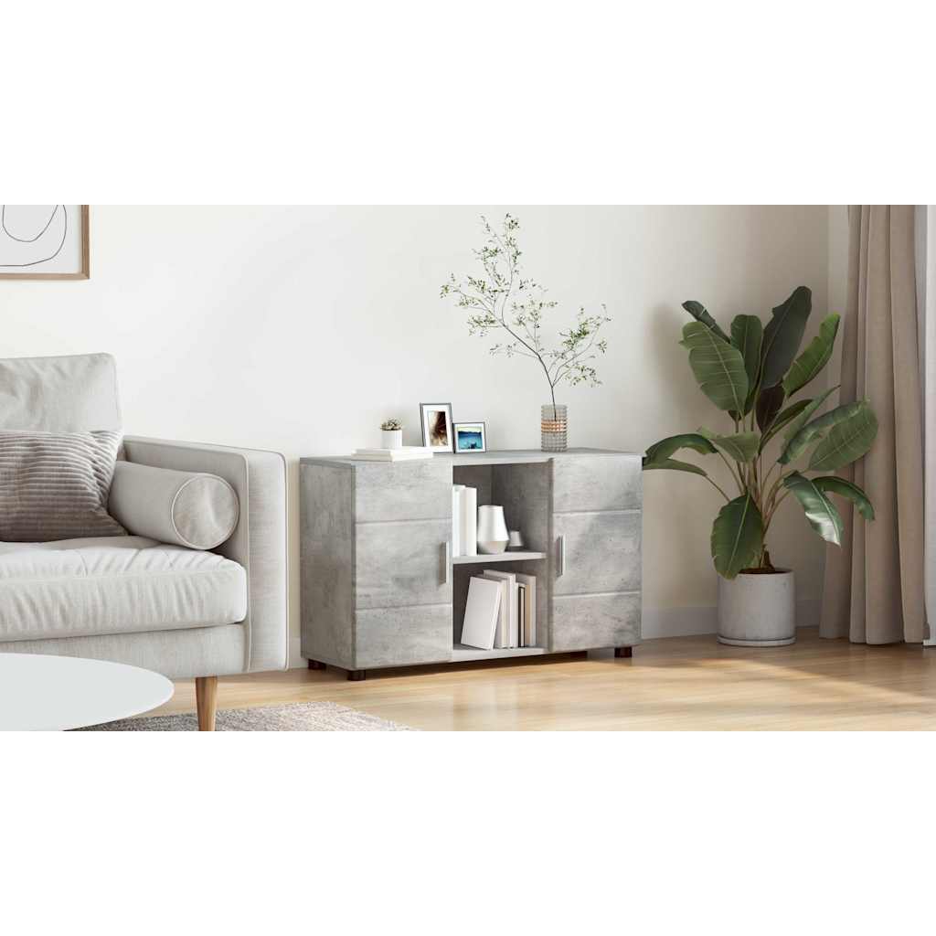 Sideboard with Shelf FLORIN Concrete Grey 88.5 x 30.5 x 55.5 cm
