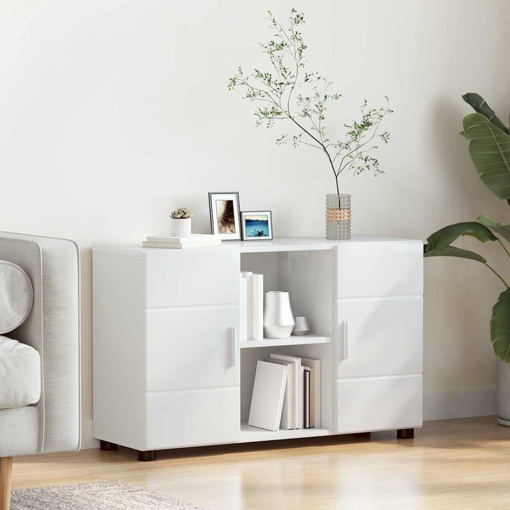 Sideboard FLORIN High Gloss White 88.5 x 30.5 x 55.5 cm