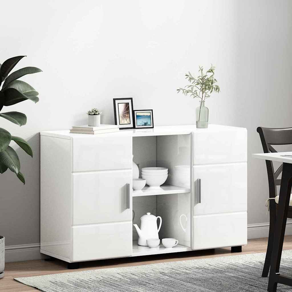 Sideboard FLORIN High Gloss White 88.5 x 30.5 x 55.5 cm