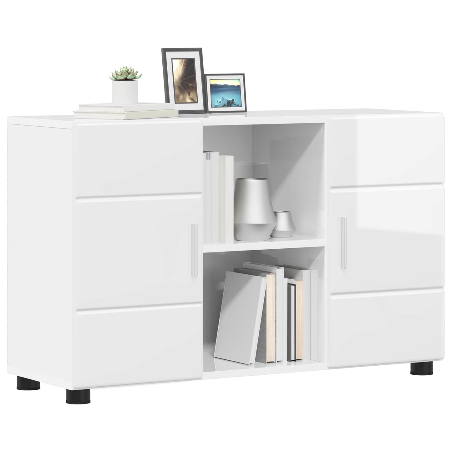 Sideboard FLORIN High Gloss White 88.5 x 30.5 x 55.5 cm