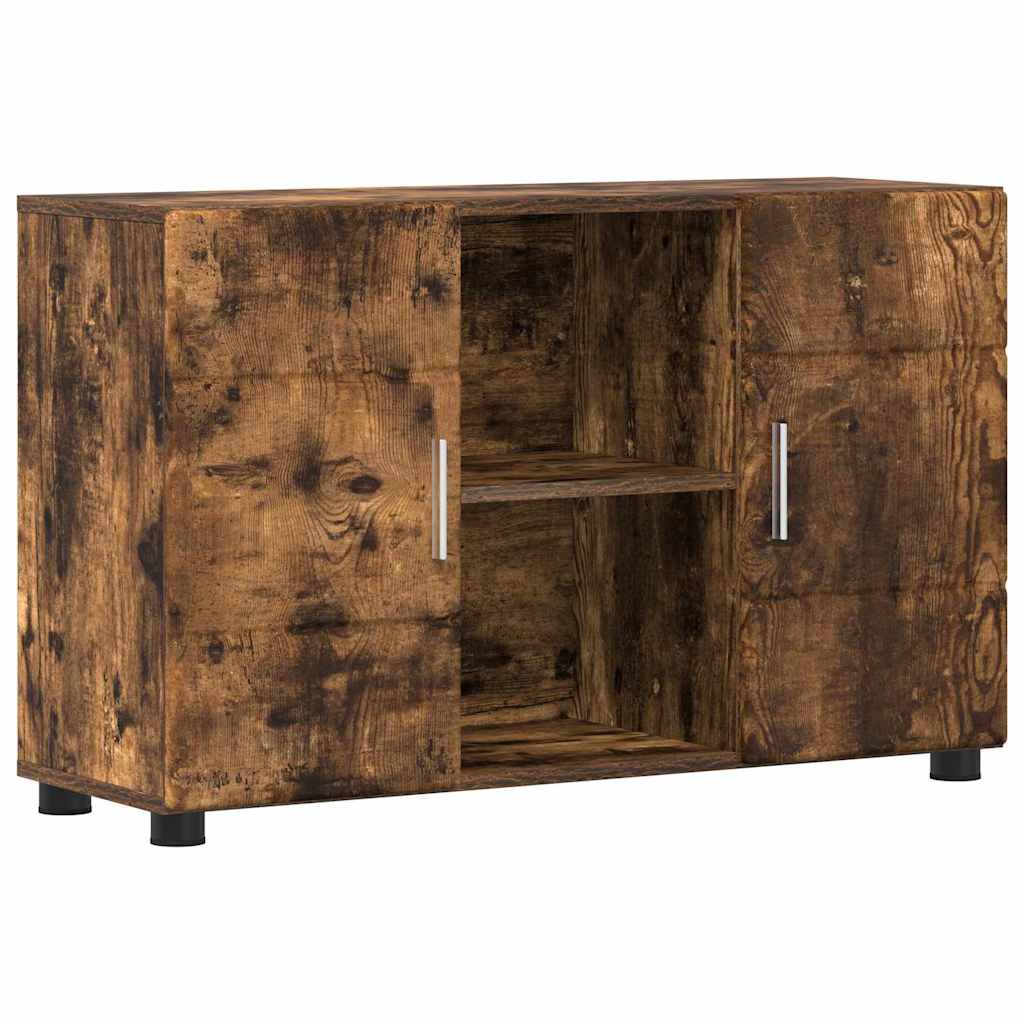 Sideboard with Shelf FLORIN Smoked Oak 88.5 x 30.5 x 55.5 cm