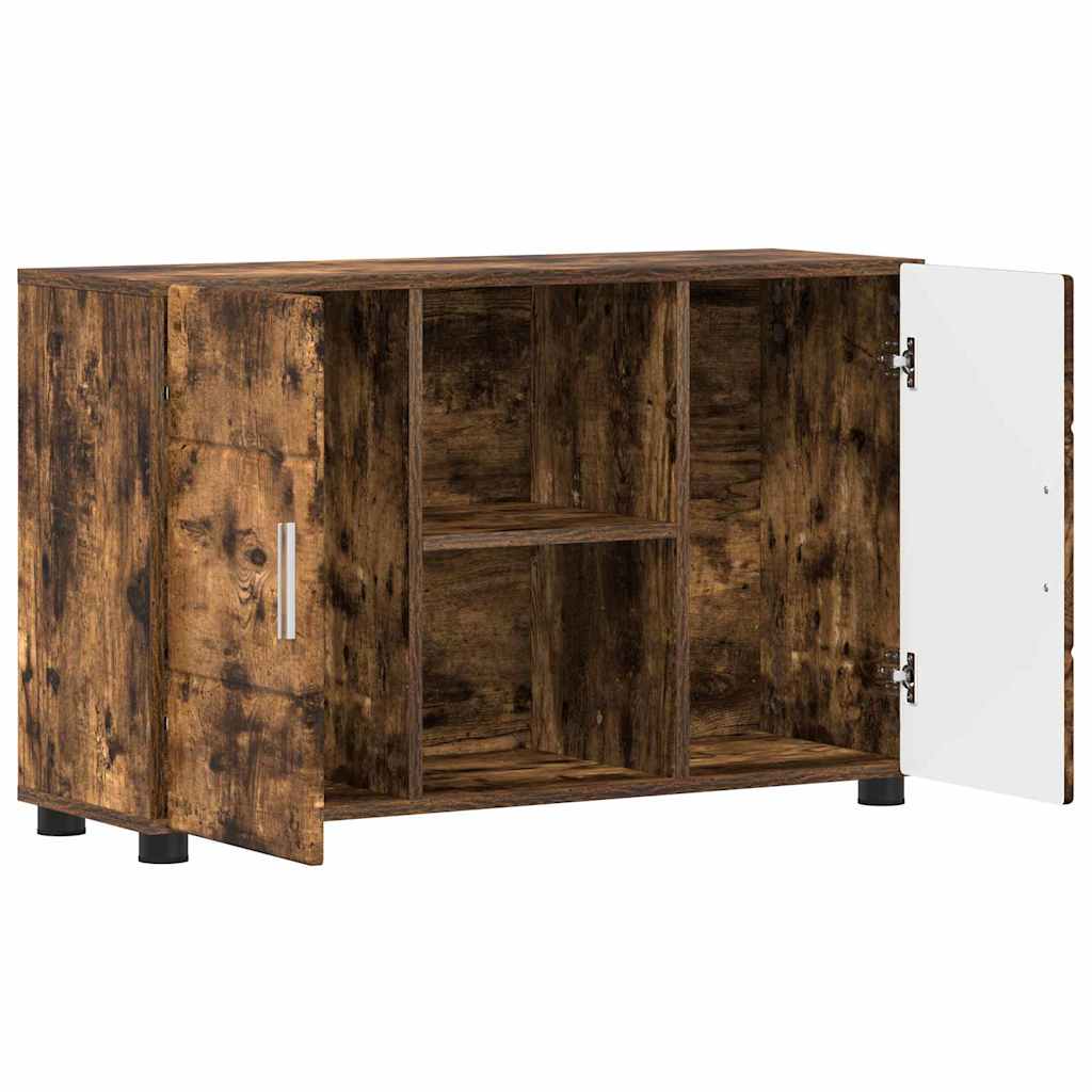 Sideboard with Shelf FLORIN Smoked Oak 88.5 x 30.5 x 55.5 cm