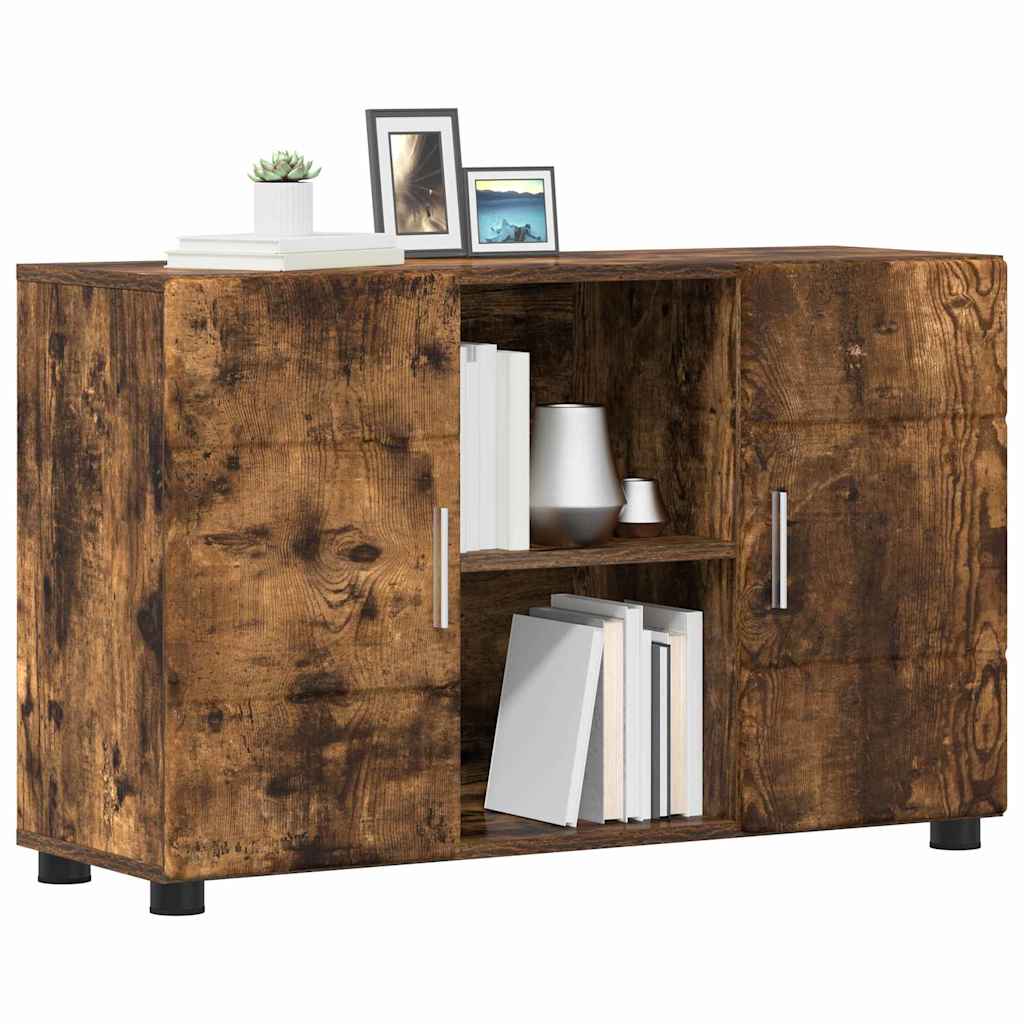 Sideboard with Shelf FLORIN Smoked Oak 88.5 x 30.5 x 55.5 cm