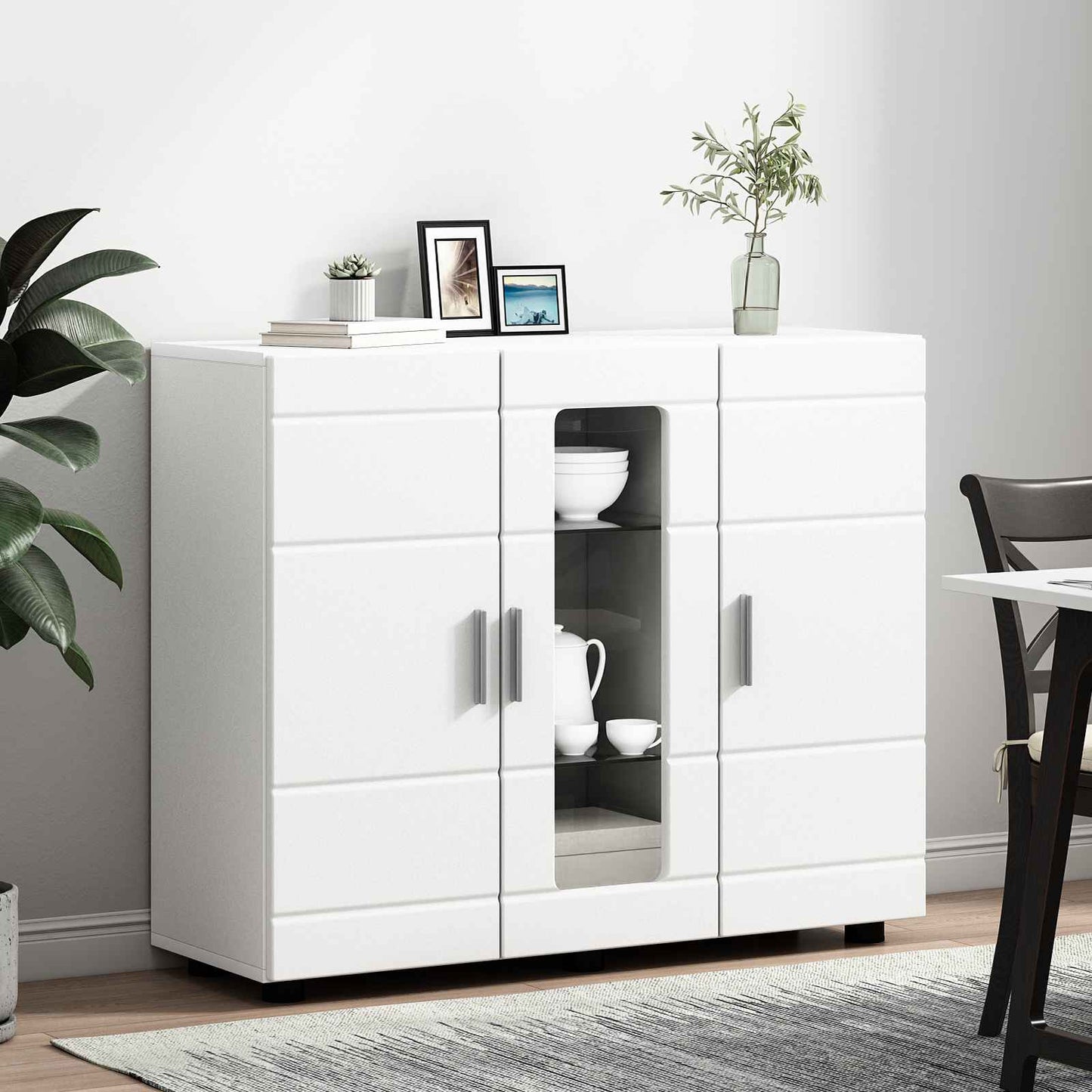 Wooden Cabinet White 88.5 x 30.5 x 73 cm Engineered Wood