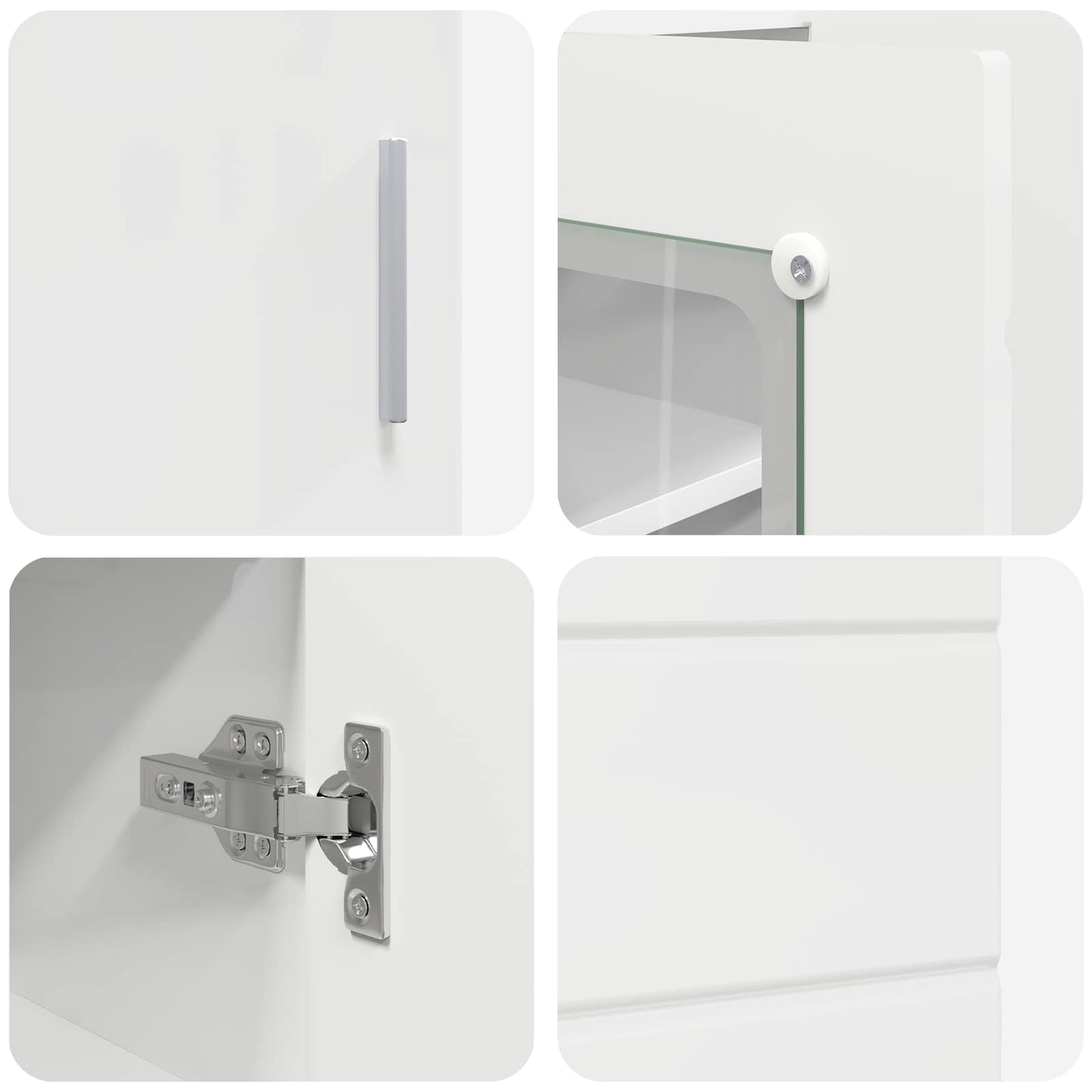 Wooden Cabinet High Gloss White Engineered Wood