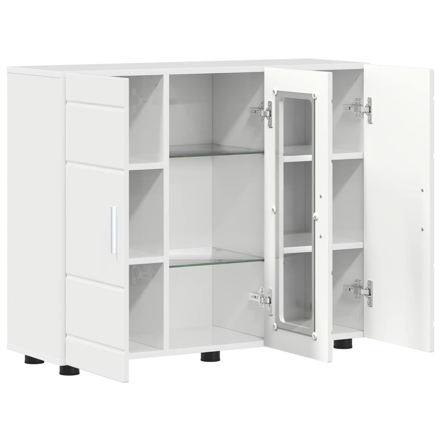 Wooden Cabinet High Gloss White 88.5 x 30.5 x 73 cm