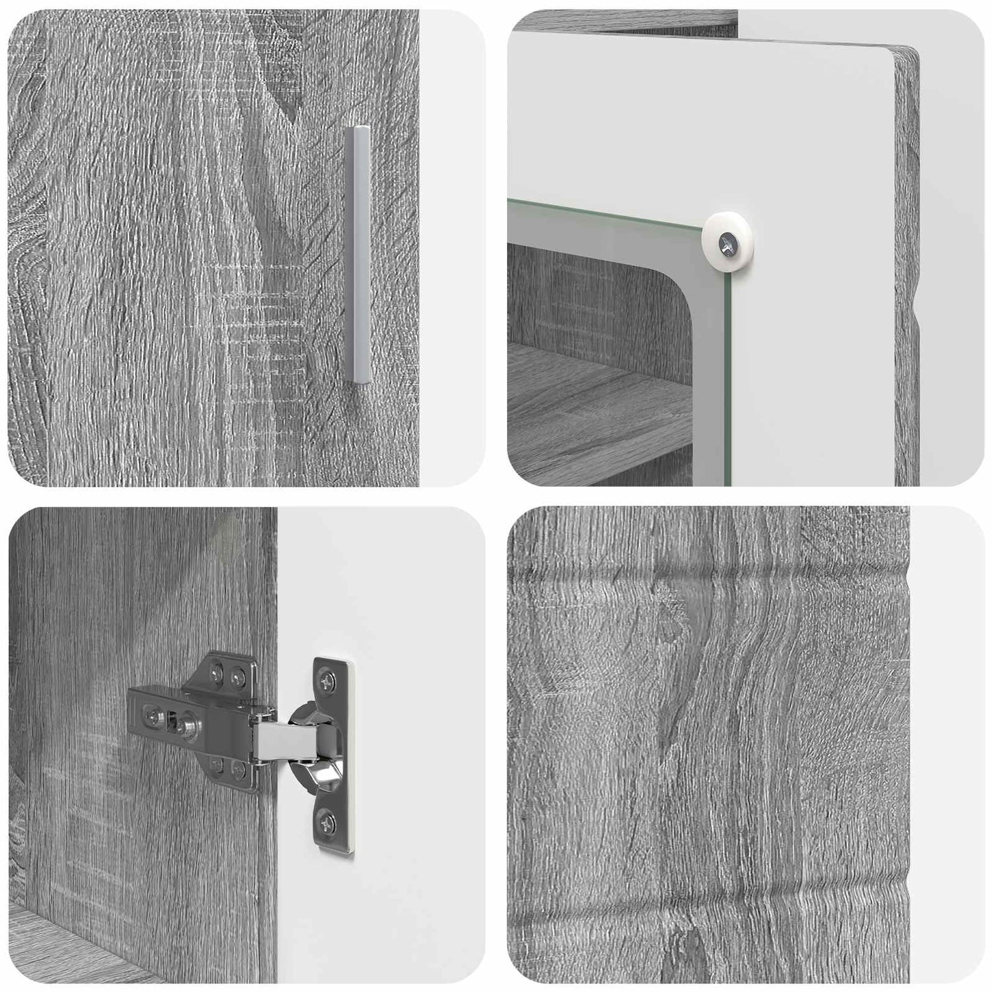 Wooden Cabinet Grey Sonoma 88.5 x 30.5 x 73 cm Engineered Wood