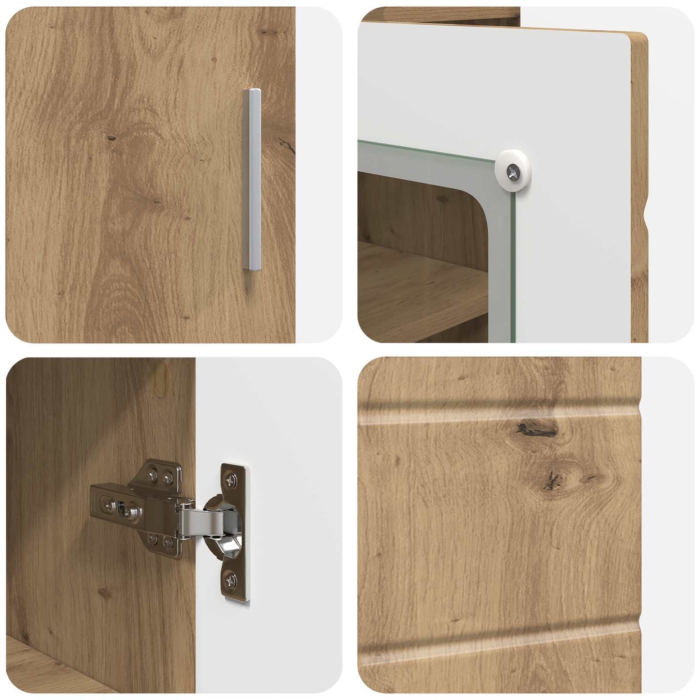 Wooden Cabinet Artisan Oak Engineered Wood