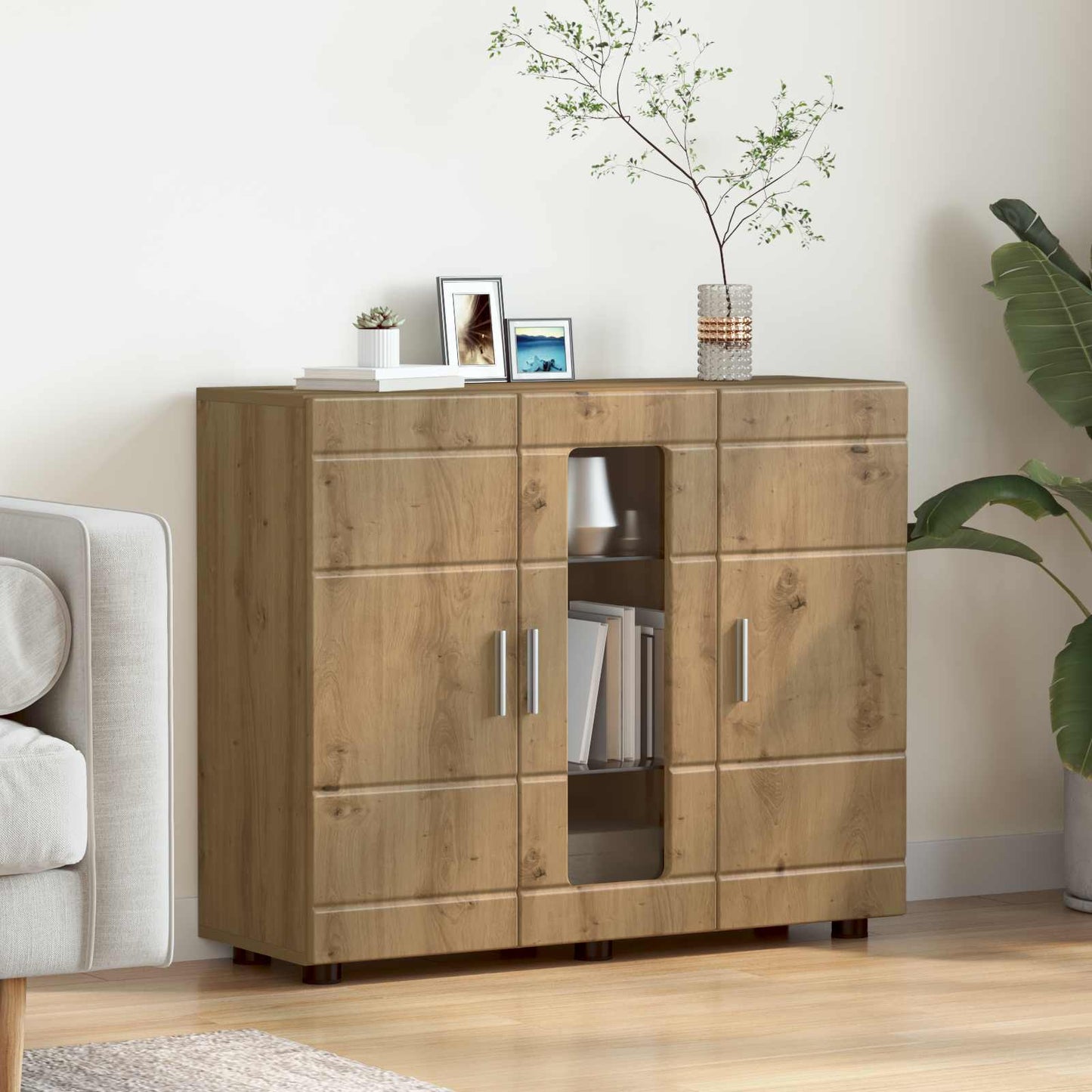 Wooden Cabinet Artisan Oak Engineered Wood