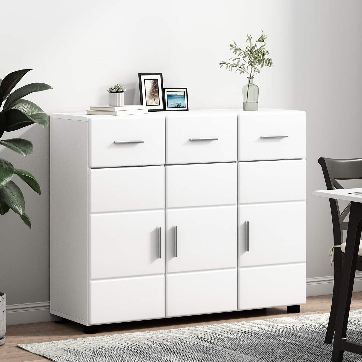 Sideboard FLORIN White 88.5 x 30.5 x 73 cm Engineered Wood