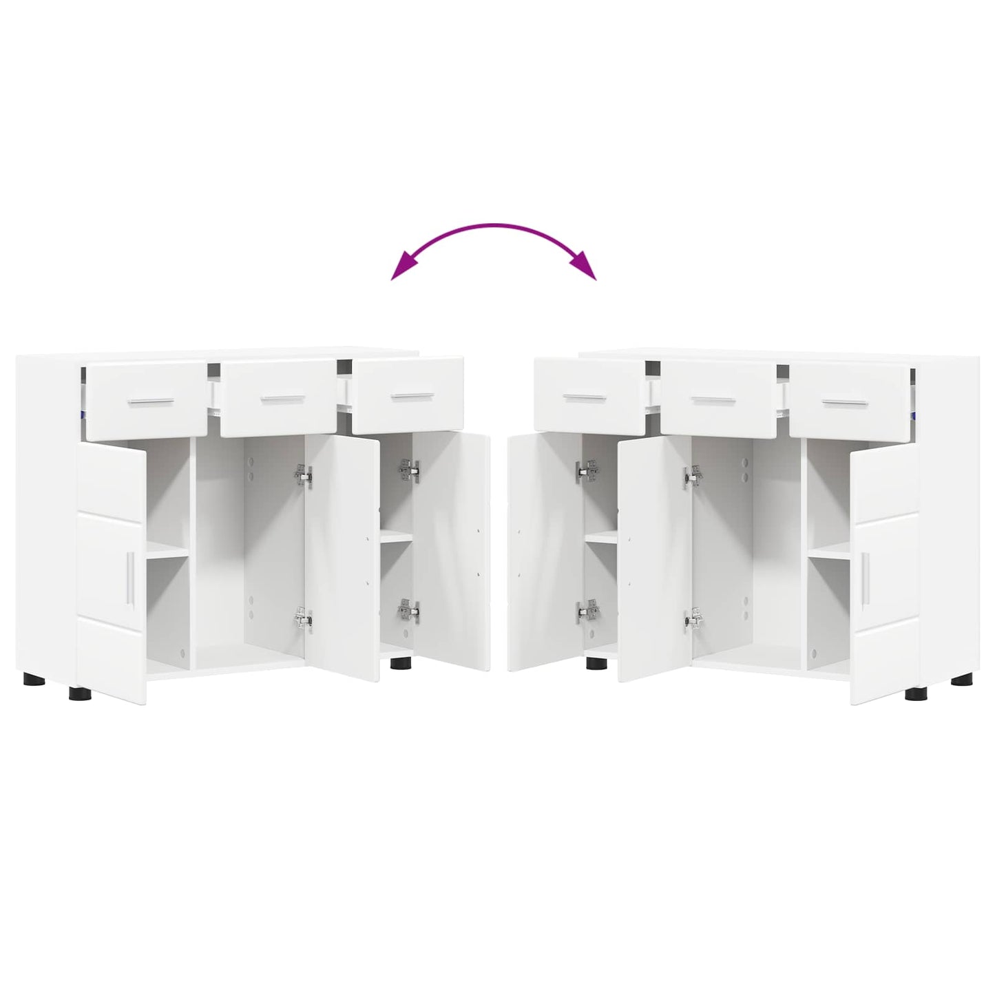 Sideboard FLORIN White 88.5 x 30.5 x 73 cm Engineered Wood
