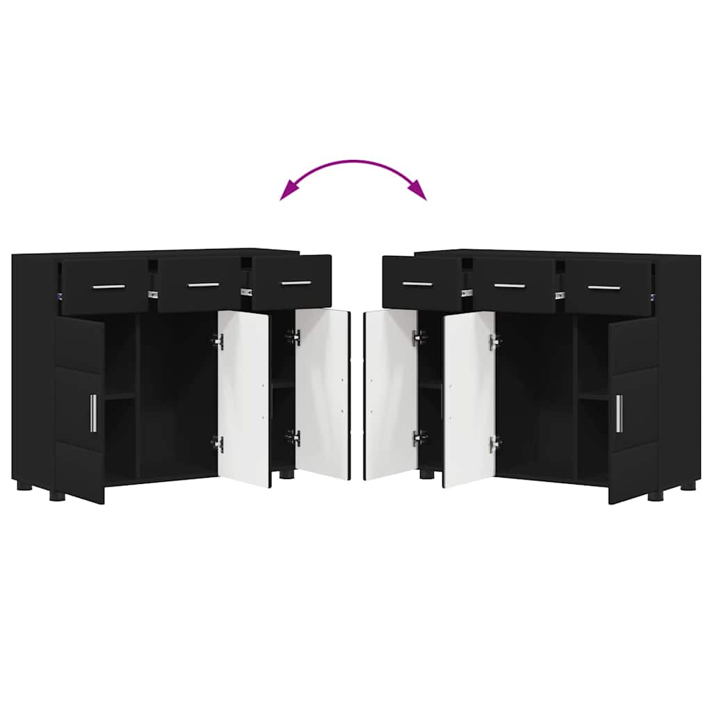 Sideboard FLORIN Black 88.5 x 30.5 x 73 cm Engineered Wood