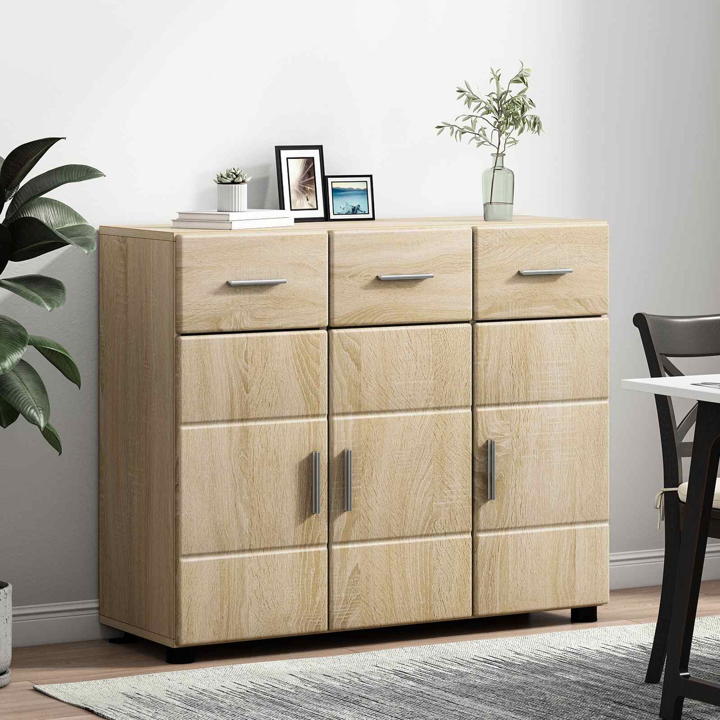 Sideboard FLORIN Sonoma Oak 88.5 x 30.5 x 73 cm Engineered Wood
