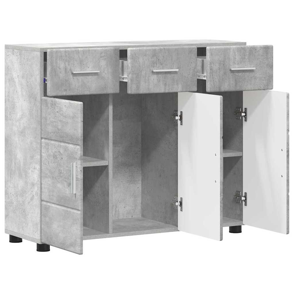 Sideboard with Shelf FLORIN Concrete Grey 88.5 x 30.5 x 73 cm