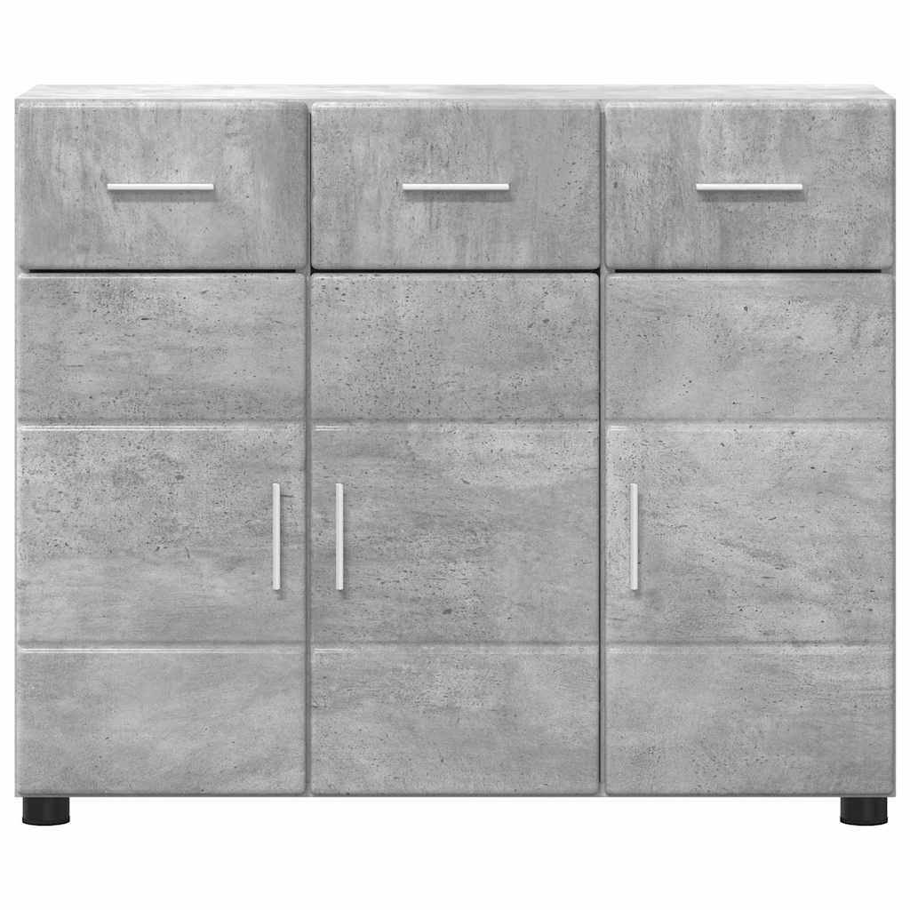 Sideboard with Shelf FLORIN Concrete Grey 88.5 x 30.5 x 73 cm