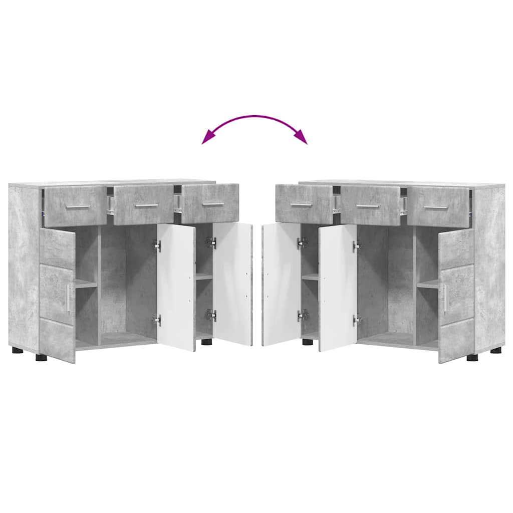 Sideboard with Shelf FLORIN Concrete Grey 88.5 x 30.5 x 73 cm
