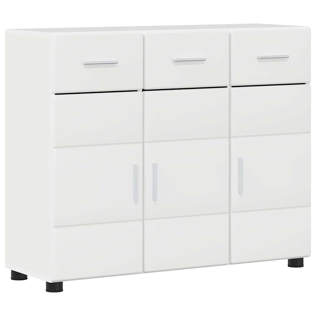 Sideboard with Door FLORIN High Gloss White 88.5 x 30.5 x 73 cm