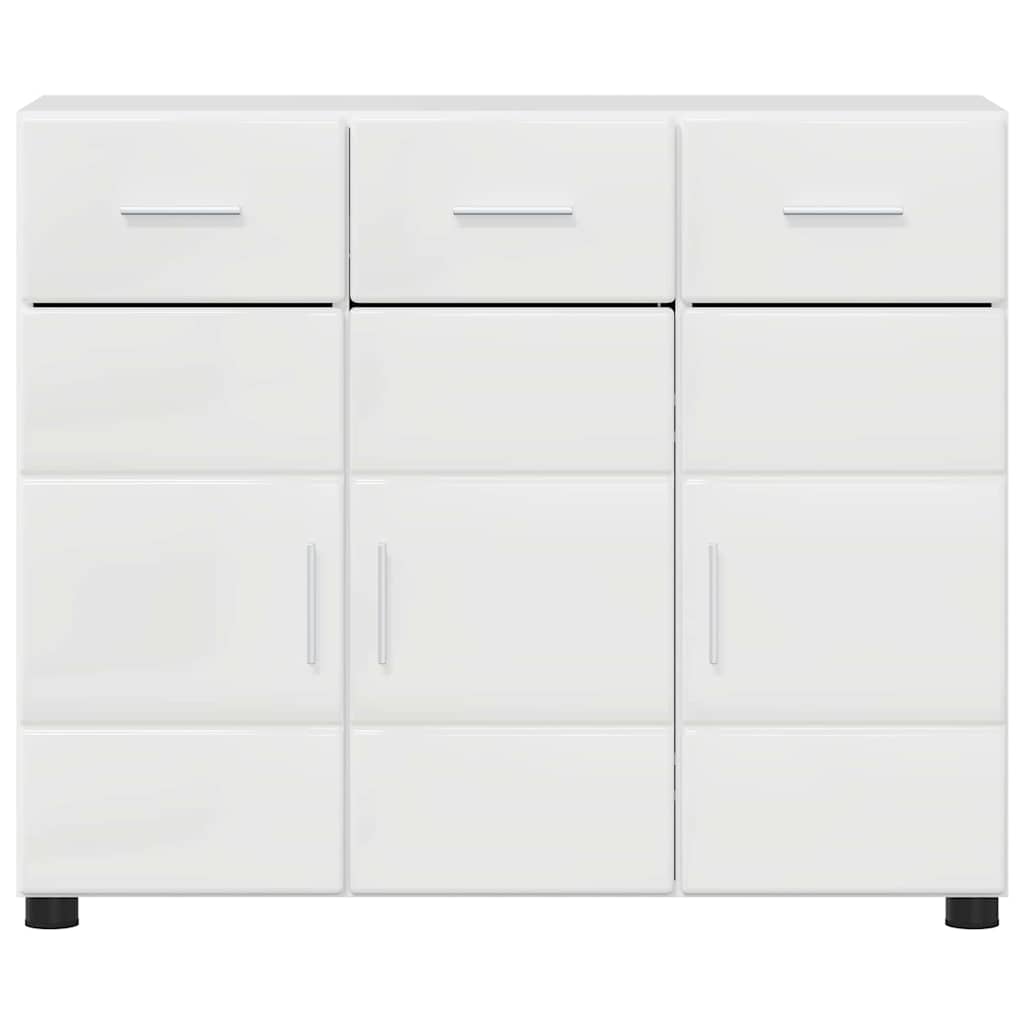 Sideboard with Door FLORIN High Gloss White 88.5 x 30.5 x 73 cm