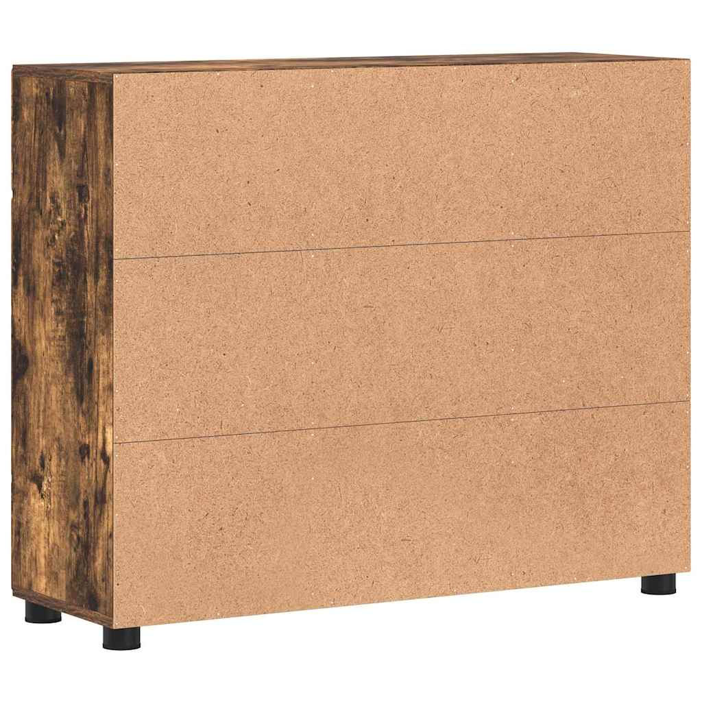 Sideboard FLORIN Smoked Oak 88.5 x 30.5 x 73 cm Engineered Wood