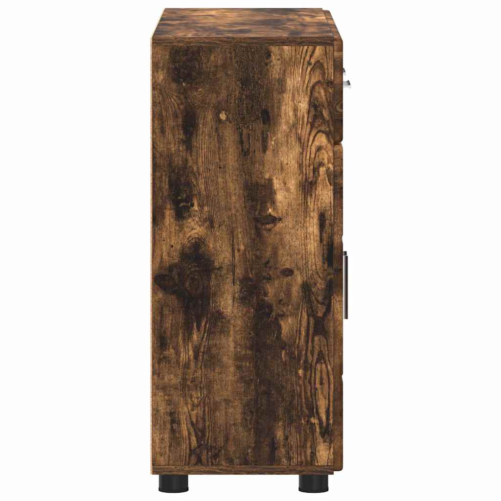 Sideboard FLORIN Smoked Oak 88.5 x 30.5 x 73 cm Engineered Wood