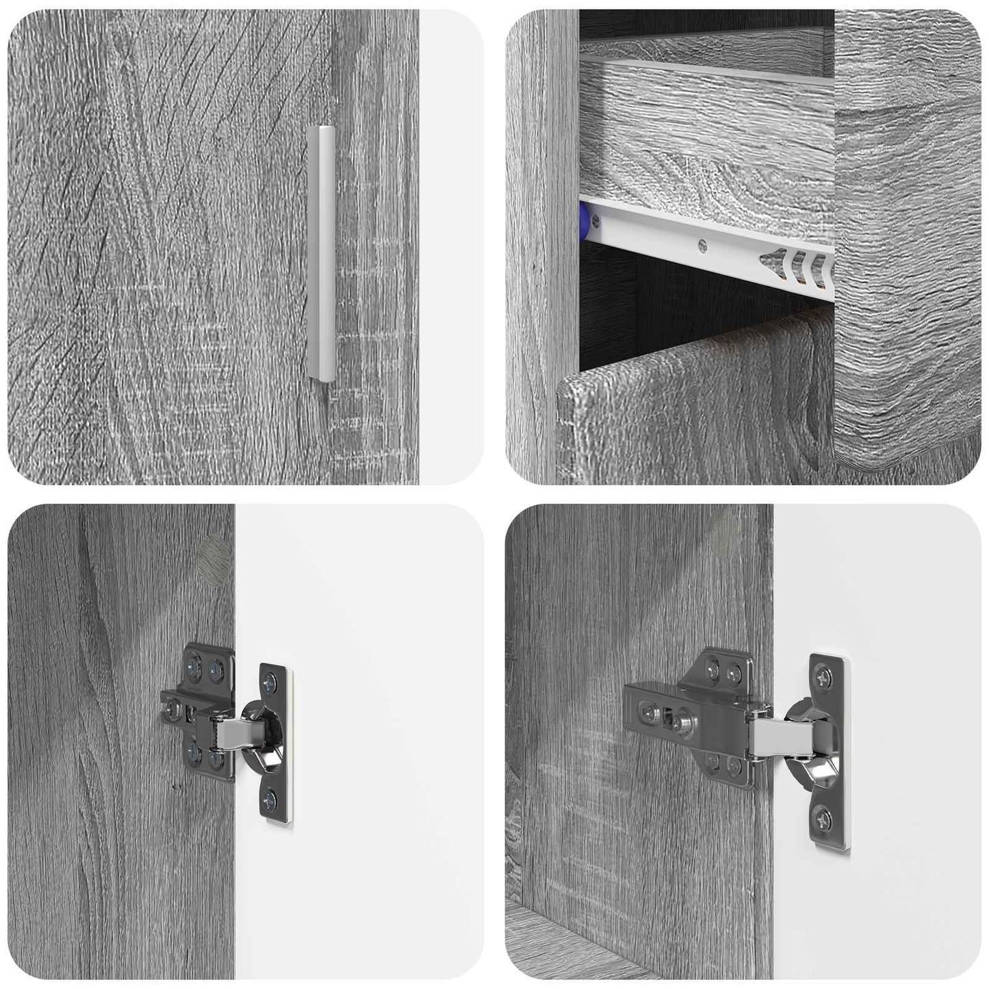 Sideboard with Shelf FLORIN Grey Sonoma 88.5 x 30.5 x 73 cm