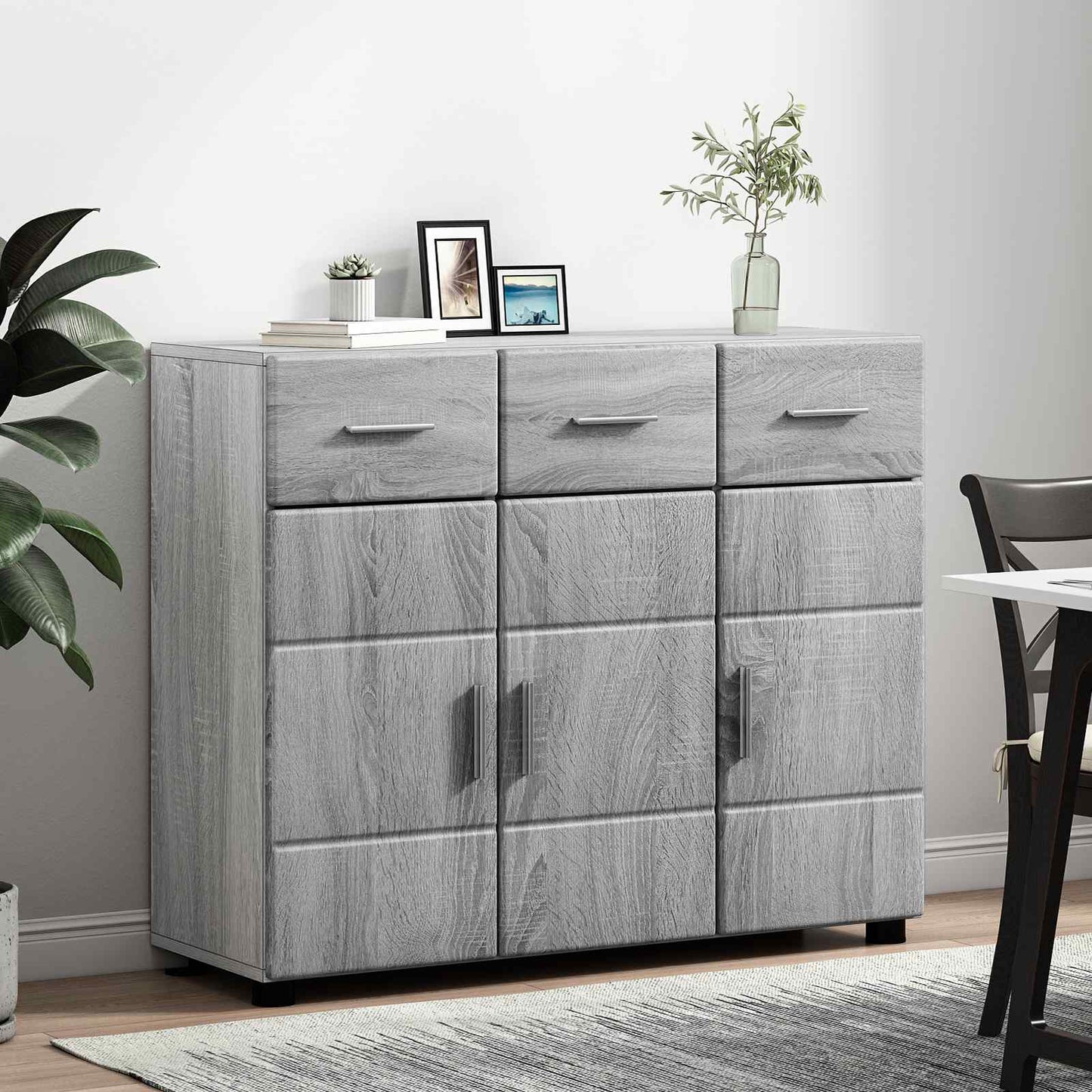 Sideboard with Shelf FLORIN Grey Sonoma 88.5 x 30.5 x 73 cm