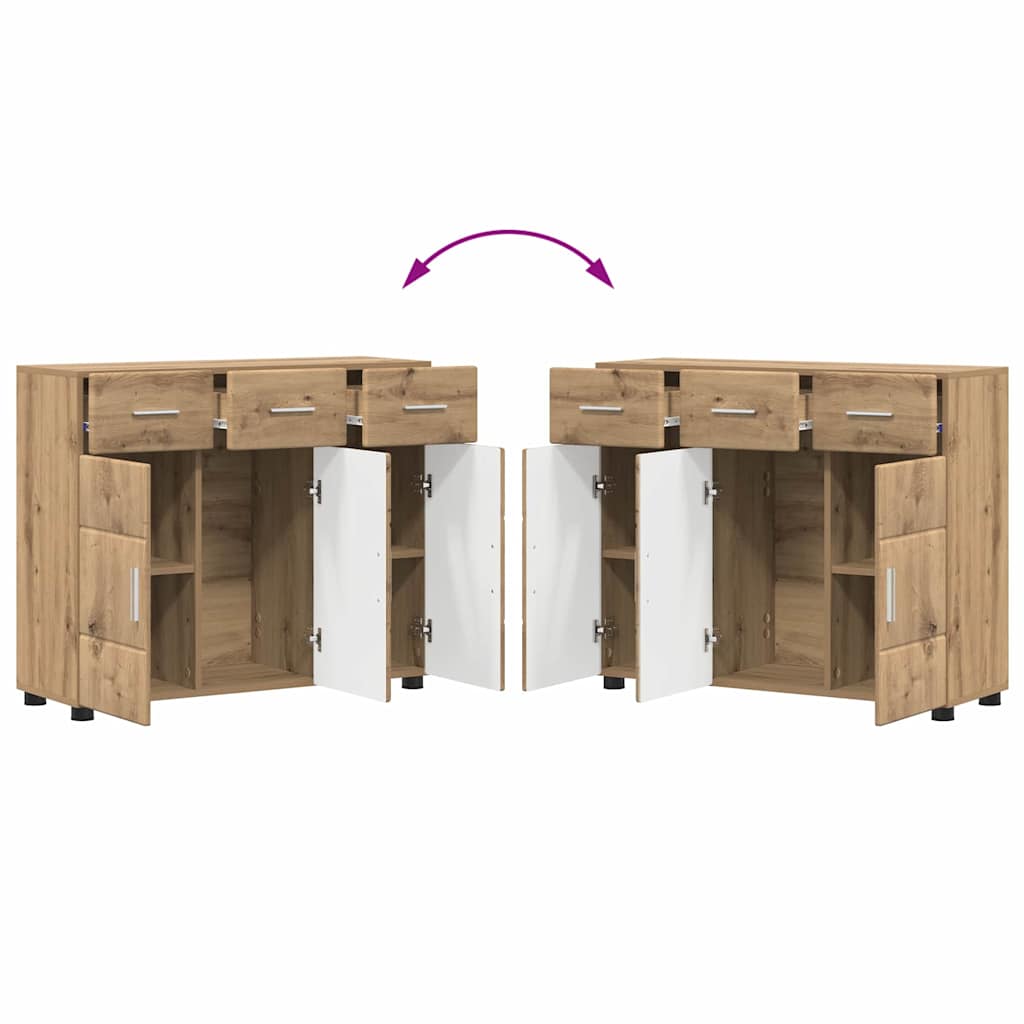 Sideboard with Shelf FLORIN Artisan Oak 88.5 x 30.5 x 73 cm