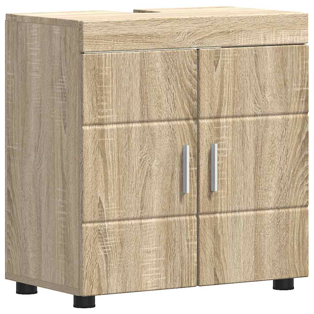 vidaXL Bathroom Basin Cabinet with Storage Sonoma oak 60 x 34 x 63 cm