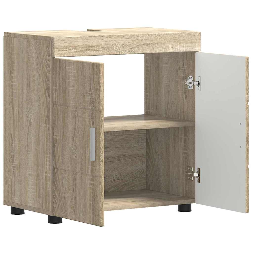 vidaXL Bathroom Basin Cabinet with Storage Sonoma oak 60 x 34 x 63 cm