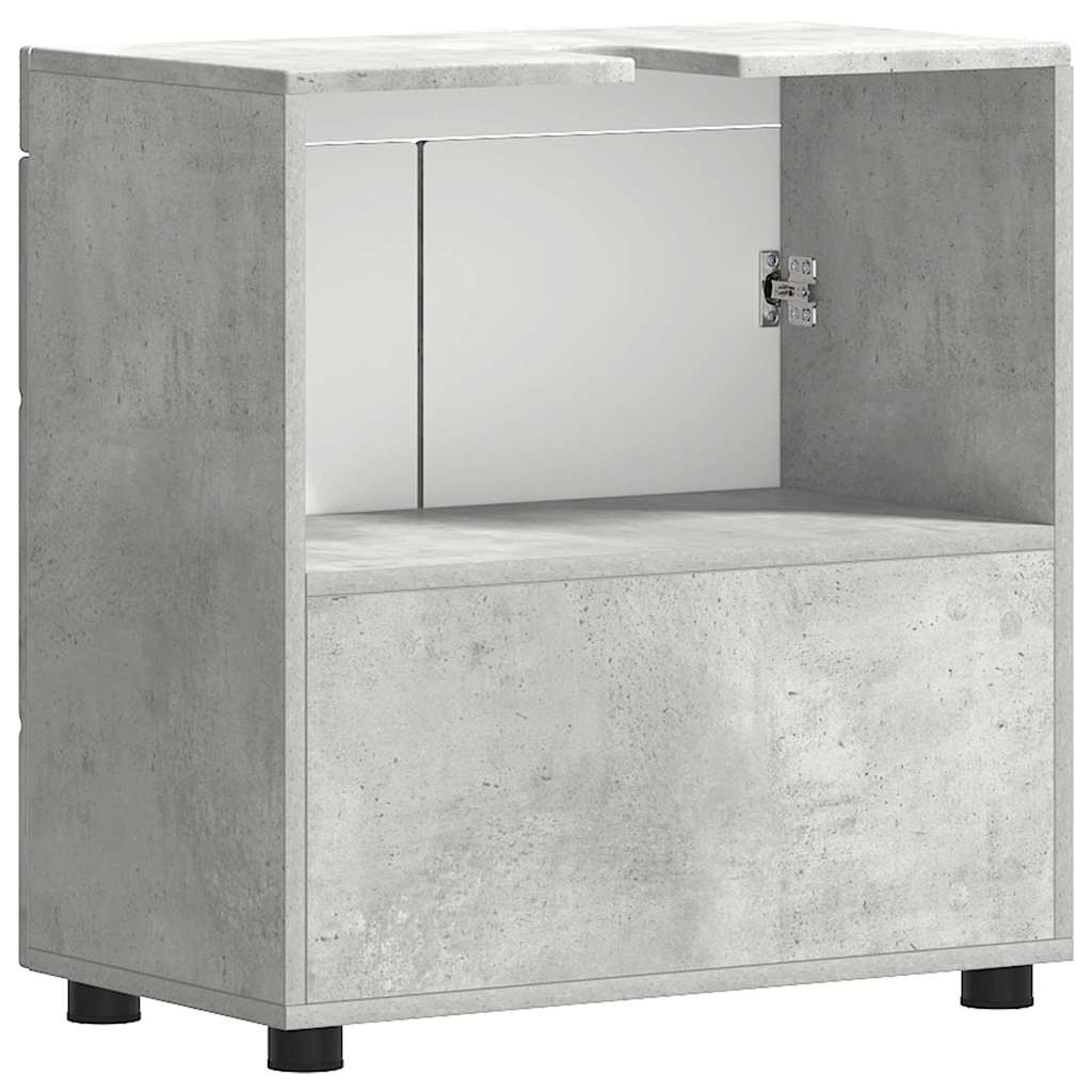 vidaXL Bathroom Basin Cabinet with Door Concrete grey 60 x 34 x 63 cm