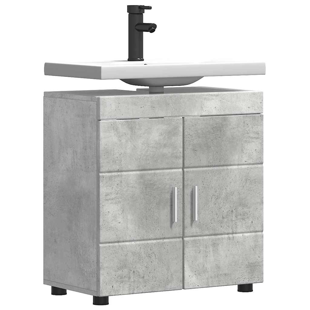 vidaXL Bathroom Basin Cabinet with Door Concrete grey 60 x 34 x 63 cm