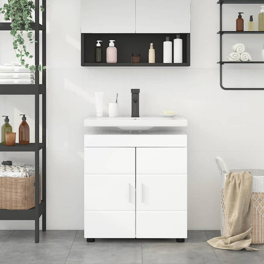 vidaXL Bathroom Basin Cabinet High gloss white 60 x 34 x 63 cm