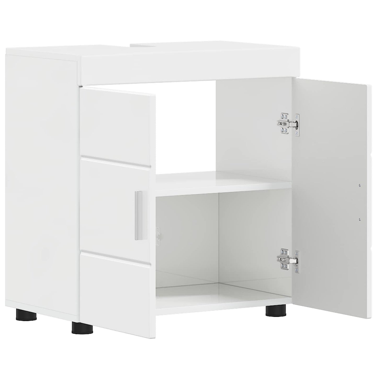 Bathroom Cabinet Set TULUM High Gloss White 60 x 34 x 63 cm