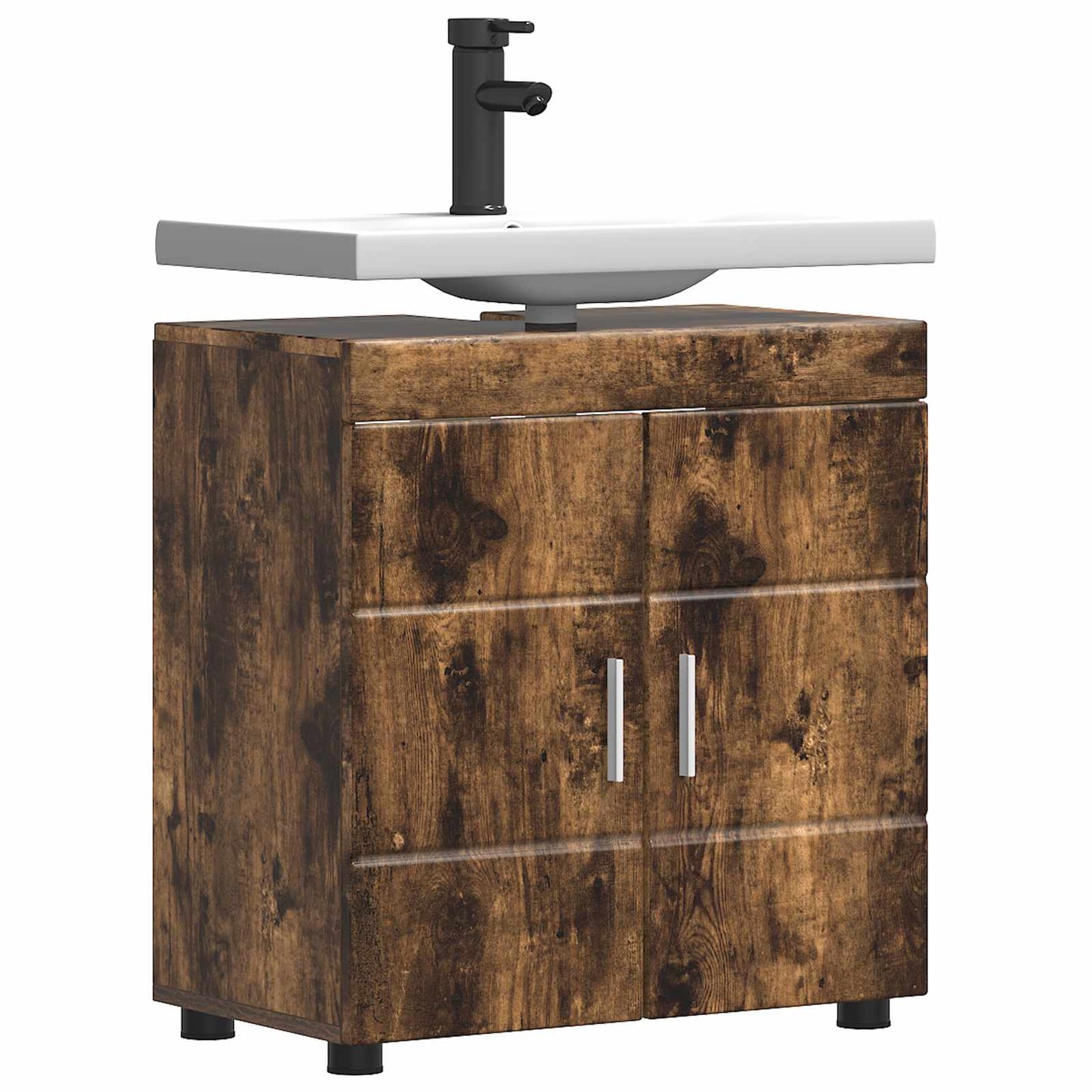 Bathroom Cabinet Set TULUM Smoked Oak 60 x 34 x 63 cm