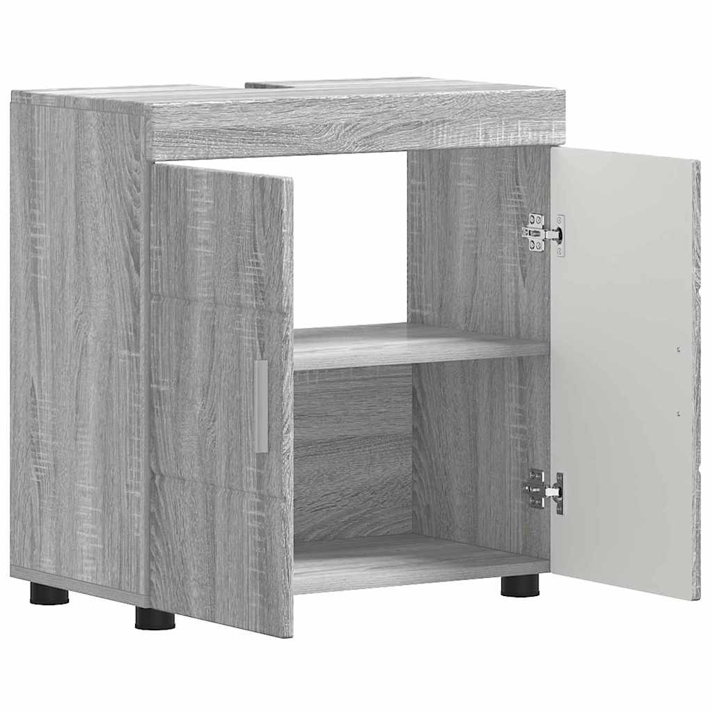 vidaXL Bathroom Basin Cabinet with Storage Grey sonoma 60 x 34 x 63 cm