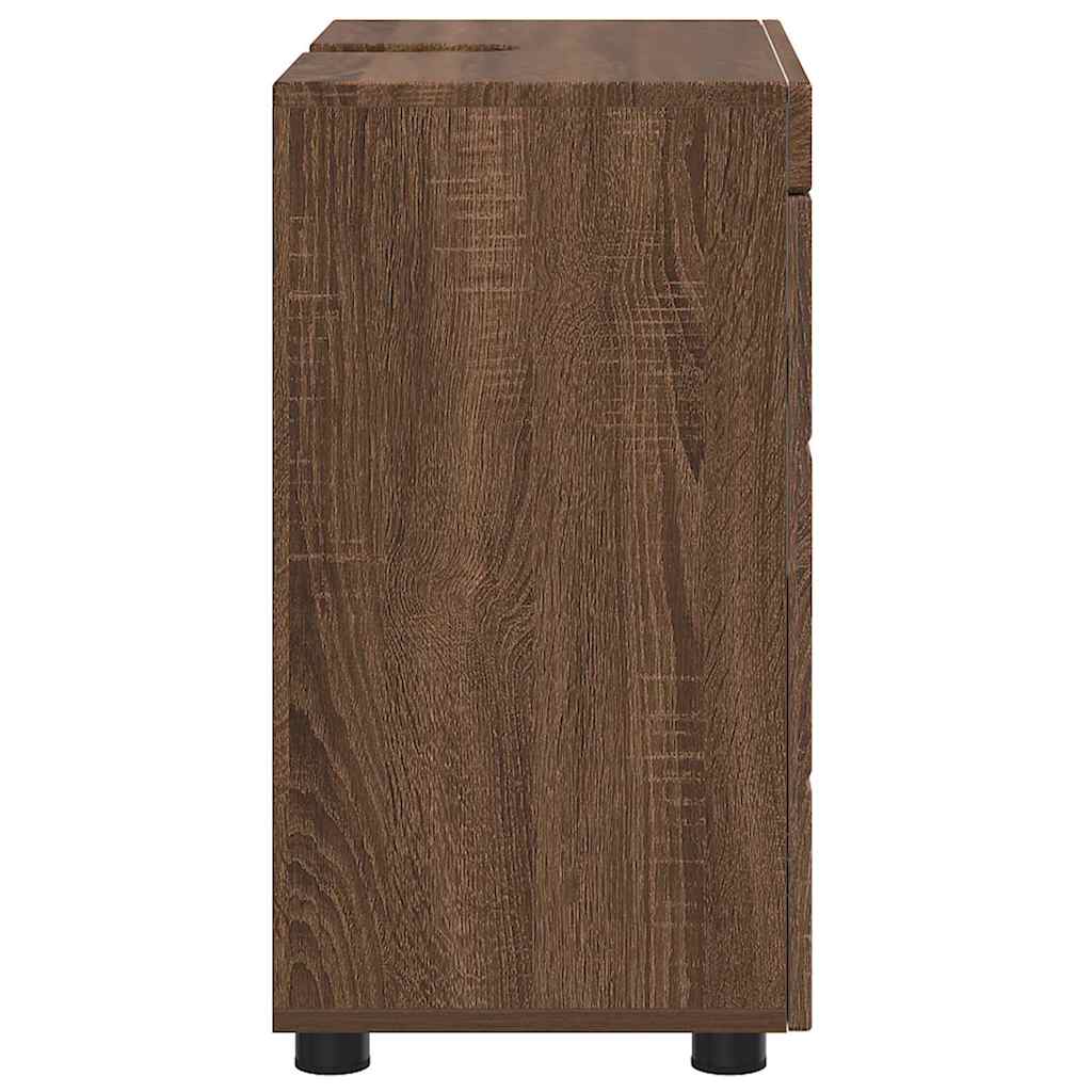 vidaXL Bathroom Basin Cabinet with Storage Brown oak 60 x 34 x 63 cm