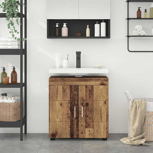 vidaXL Bathroom Basin Cabinet Old wood 60 x 34 x 63 cm Engineered wood