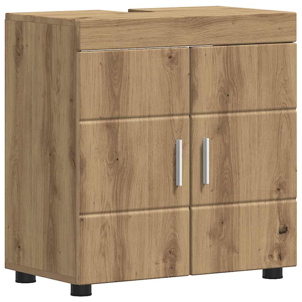 vidaXL Bathroom Basin Cabinet with Storage Artisan oak 60 x 34 x 63 cm
