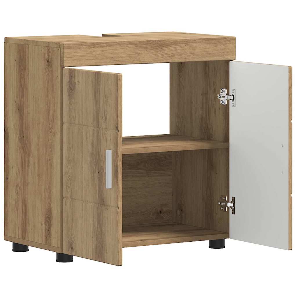 vidaXL Bathroom Basin Cabinet with Storage Artisan oak 60 x 34 x 63 cm